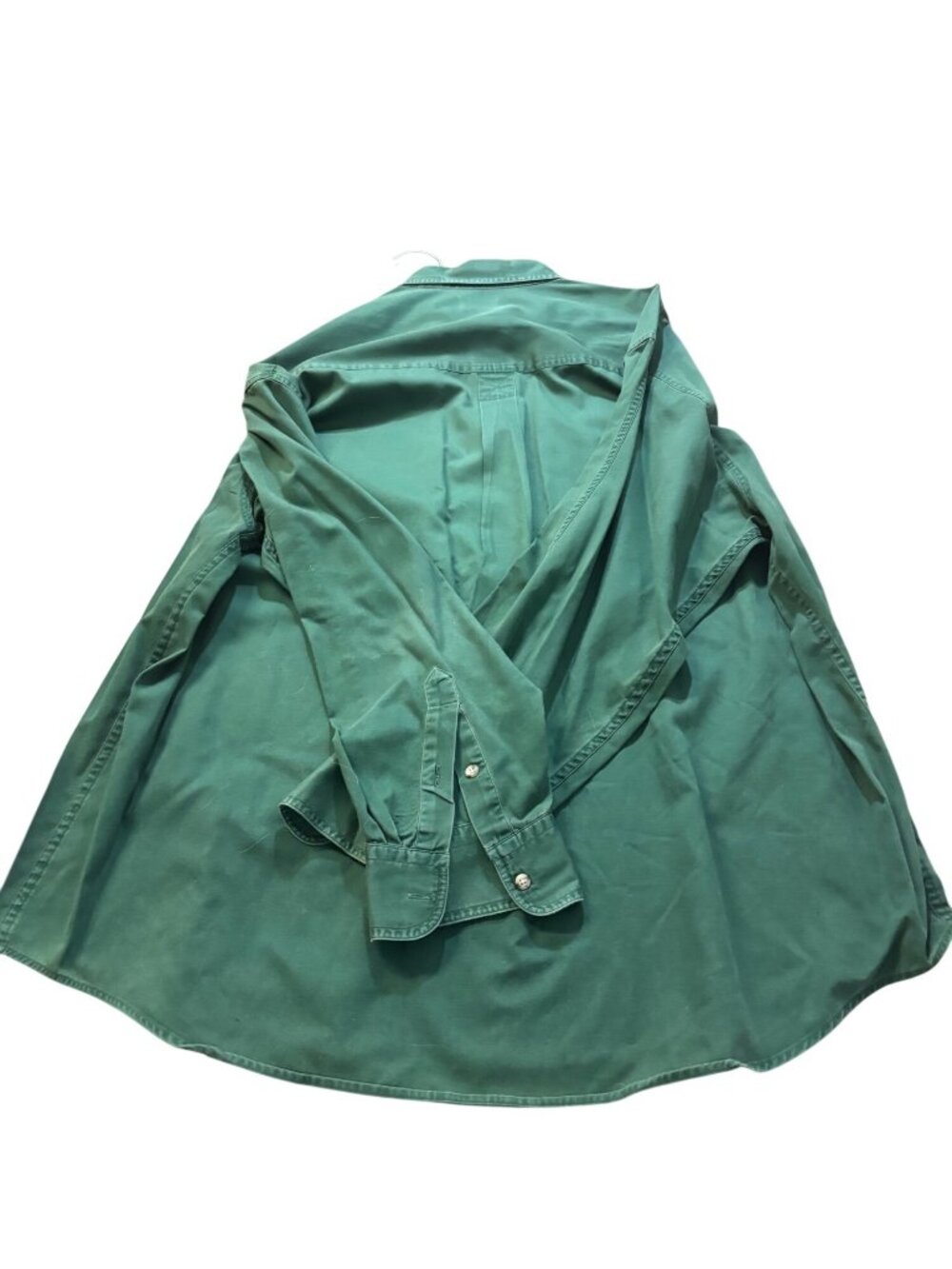 Salty Dog Mens Green Wind-Worn Twill Button-Up Shirt XL 100% Cotton Casual Wear